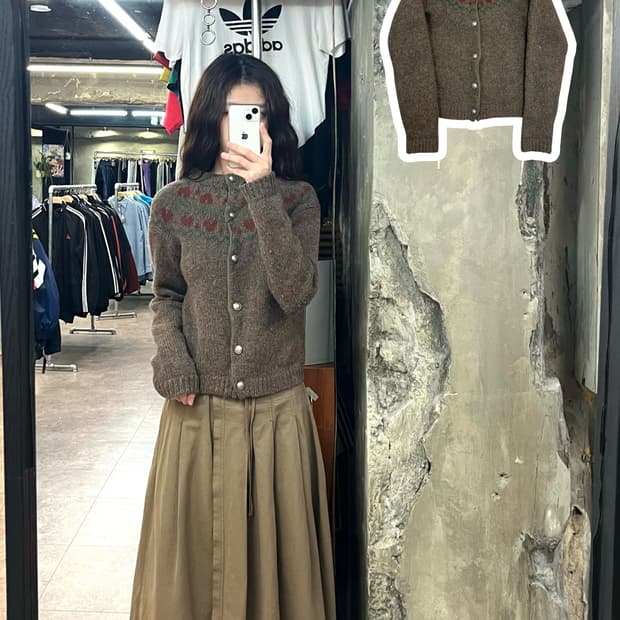 빈티지 패턴 가디건 브라운 #csz2570