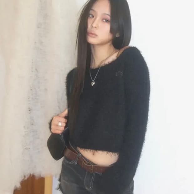 애즈온 앙고라 니트