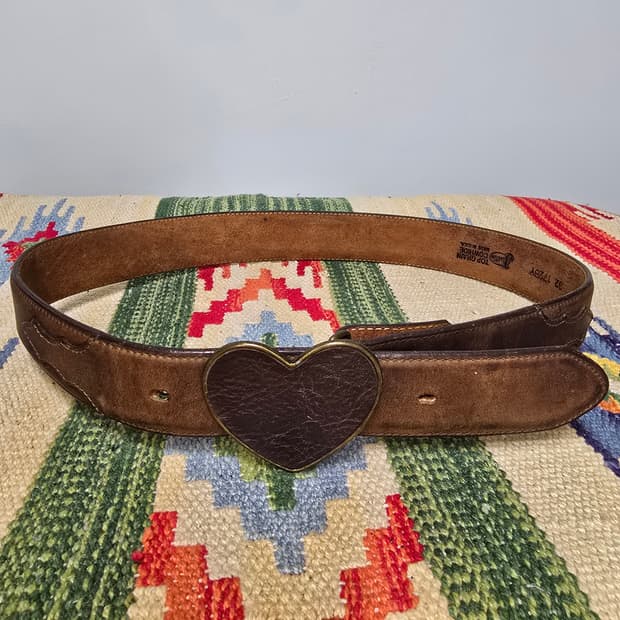 Vintage USA JUSTIN 탑그레인카우하이드레더 벨트 32