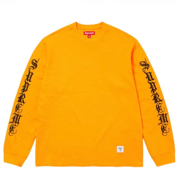 슈프림 올드 잉글리시 롱슬리브 옐로우 XL