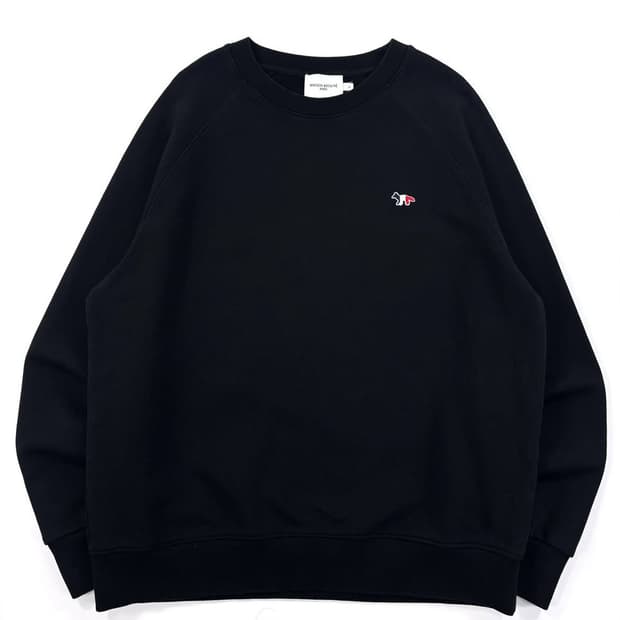  메종키츠네 신형 트리컬러 로고 블랙 맨투맨  