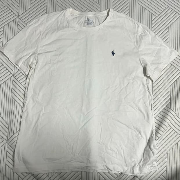 폴로 랄프로렌 반팔 화이트 L 반팔티 공용 라운드 데일리