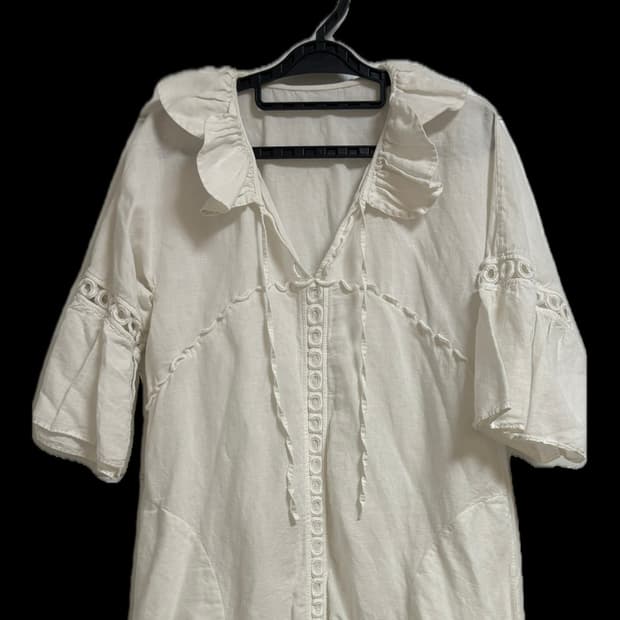 TSUMORI CHISATO 정품 면 100% 롱 원피스 (아이보리)