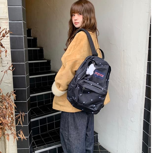 잔스포츠 땡땡이 도트 폴카닷 슈퍼브레이크 백팩