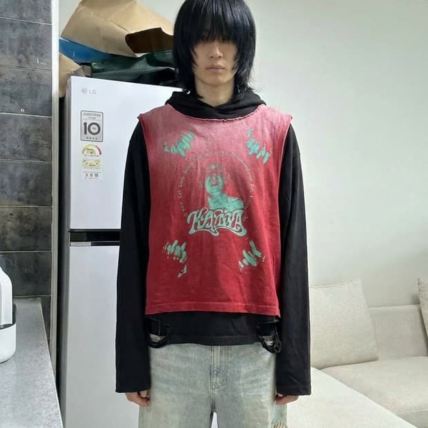 Kamiya “JEALOUSY BOY” 도킹 레이어드 후드 롱슬리브
