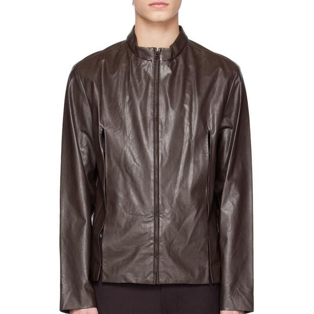 (2) OPEN YY 비건레더 다크브라운 자켓