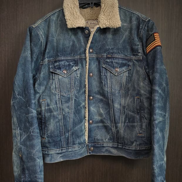 폴로 셰르파 플리스 데님 트러커 자켓