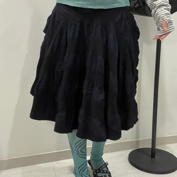 Y’s 요지야마모토 셔링 언발 스커트