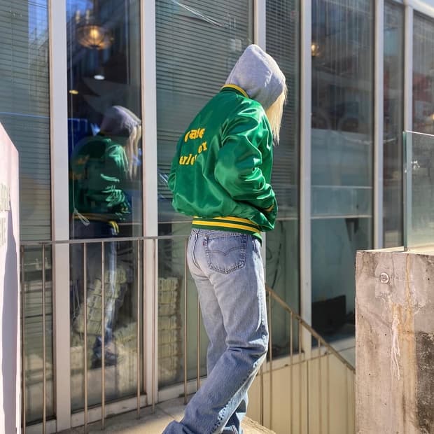 USA DeLONG 바시티 자켓 XL / 메이드인 USA / 그린&옐로