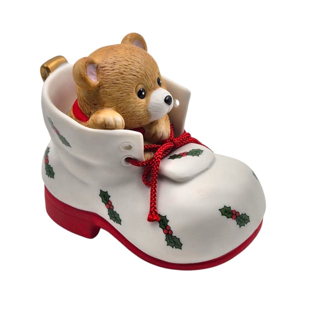 00s 세토 크리스마스 부츠 베어 도자기 오르골