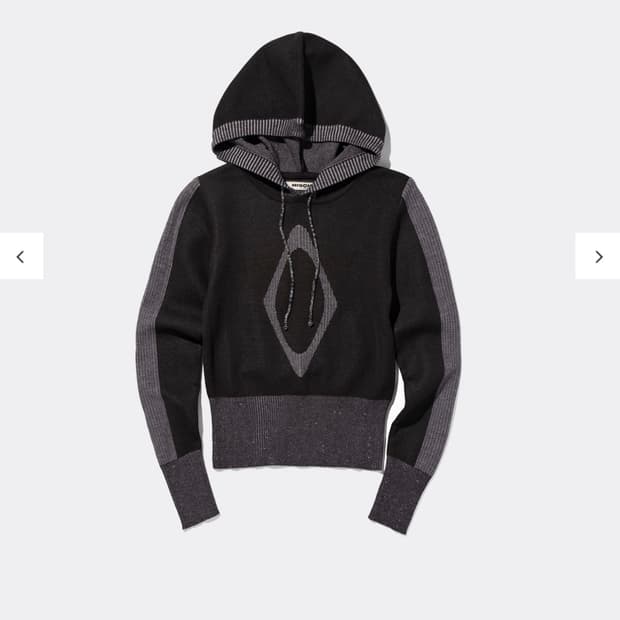  미스치프 롬버스 니트 후드 블랙 M