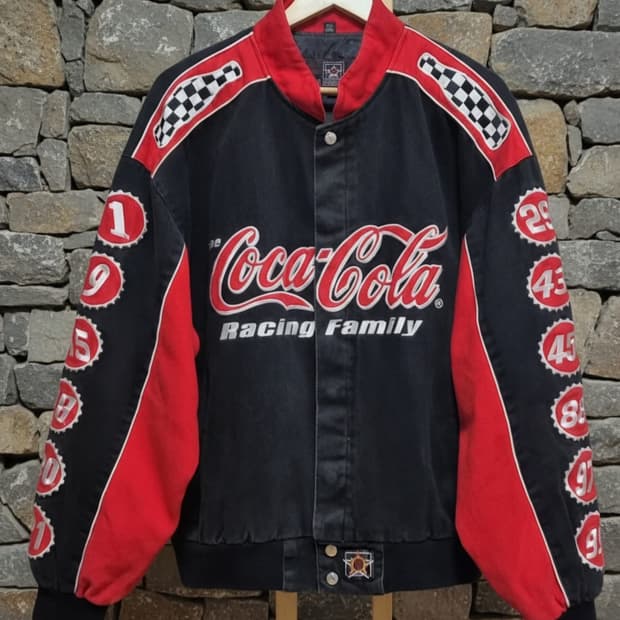 코카콜라 NASCAR 레이싱 자켓 블랙 레드
