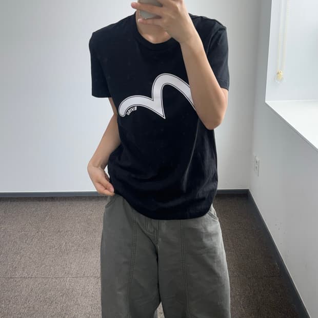Evisu 에비수 빅 로고 블랙 반팔
