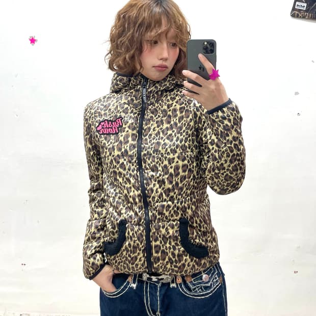 Lush hour Glossy leopard print padded 