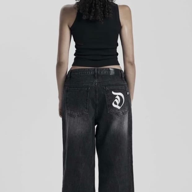 오도어 나스 로우 와이드 데님 1사이즈