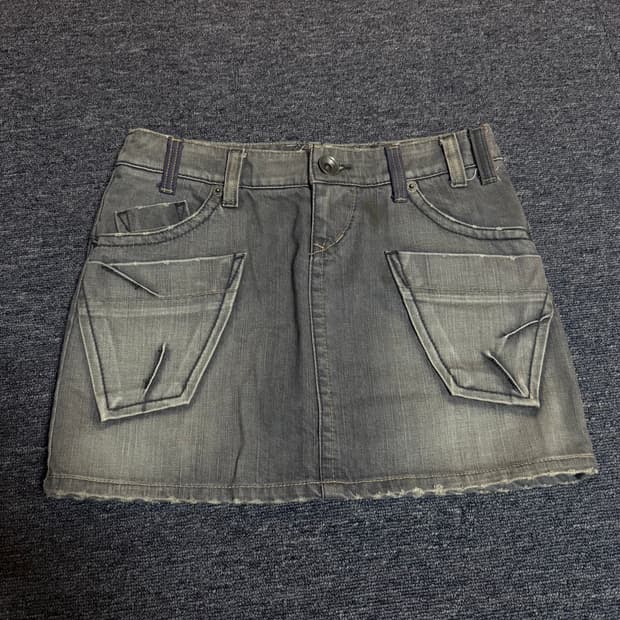 빈티지 펑크 흑청 미니스커트