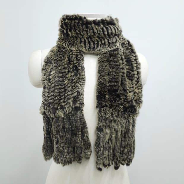 렉스 래빗퍼 니팅 롱 머플러