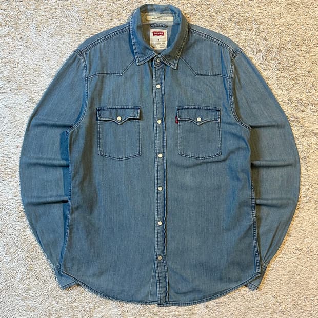 리바이스 LEVIS 웨스턴 투포켓 데님 셔츠 연청