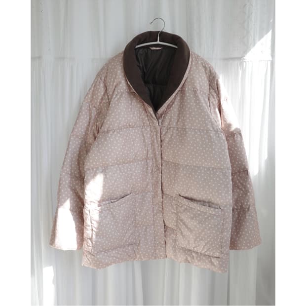 pink dot padded jacket