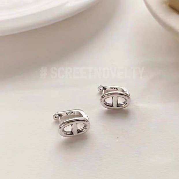 샹달 미니 실버 원터치 이어링