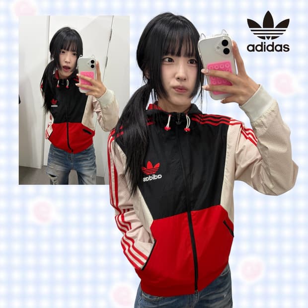 아디다스 배색 바람막이
