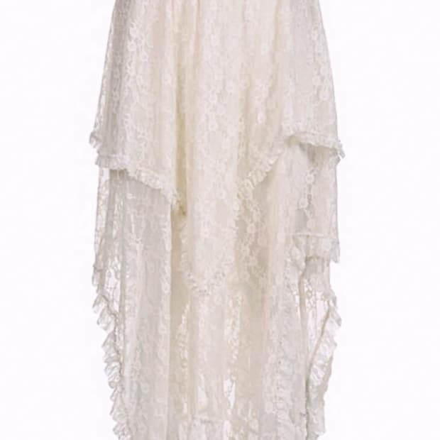 아이보리 레이스 스커트 레이어드 보헤미안