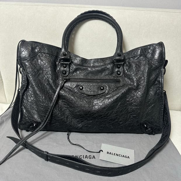 [SA 정품] 발렌시아가 르 시티 모터백 라지 블랙