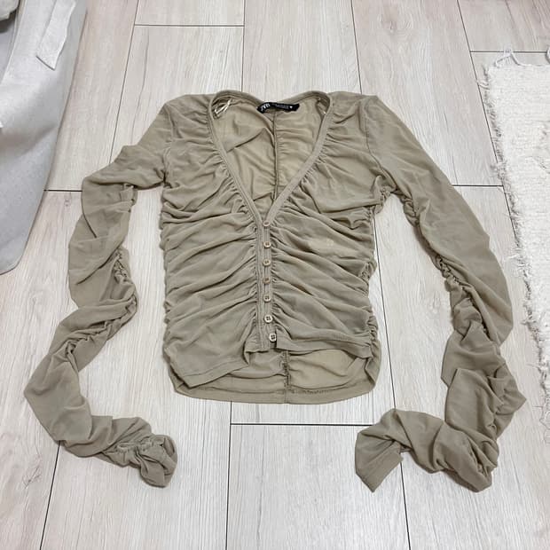 자라 셔링 블라우스