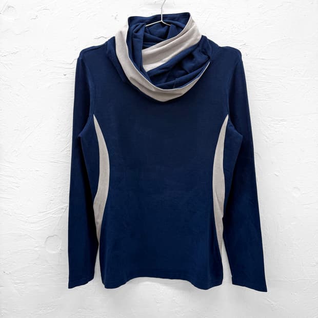 avi mode 드레이프 투톤 롱슬리브