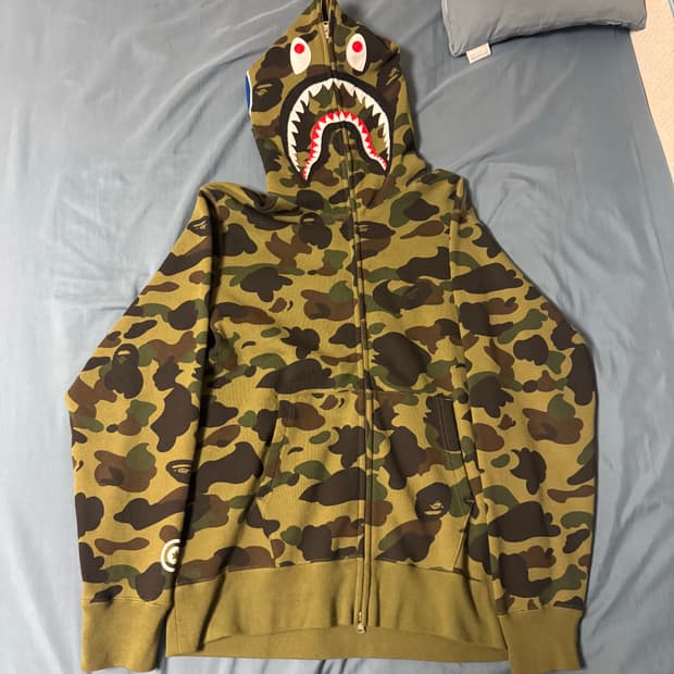 베이프 카모 샤크 후드집업