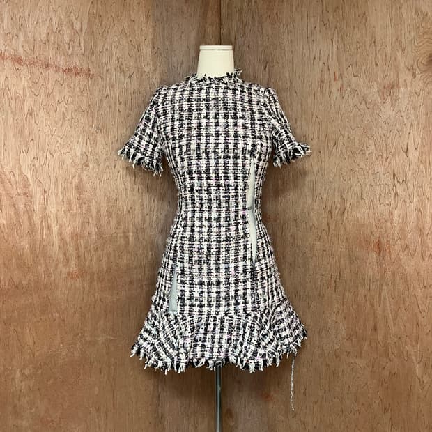 샌디리앙 메쉬 트위드 드레스