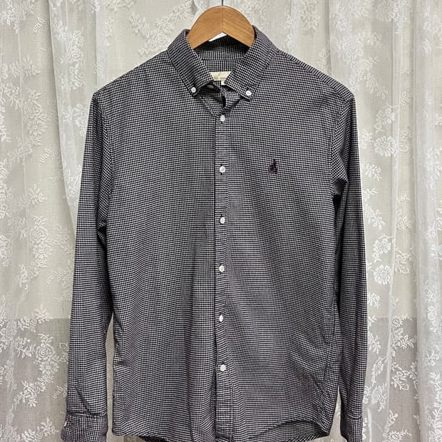 M) 빈폴 체크 기모 셔츠