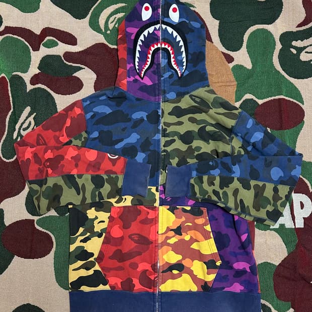 [ 2XL ] 베이프 샤크 멀티 후드집업 (희귀매물)