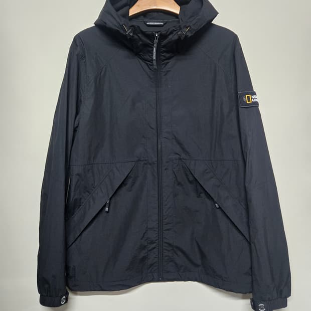 내셔널지오그래픽 블랙 후드 얇은 바람막이XL