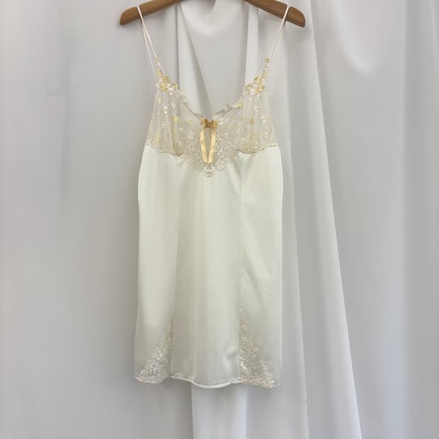 Yellow Floral Lace Slip Top