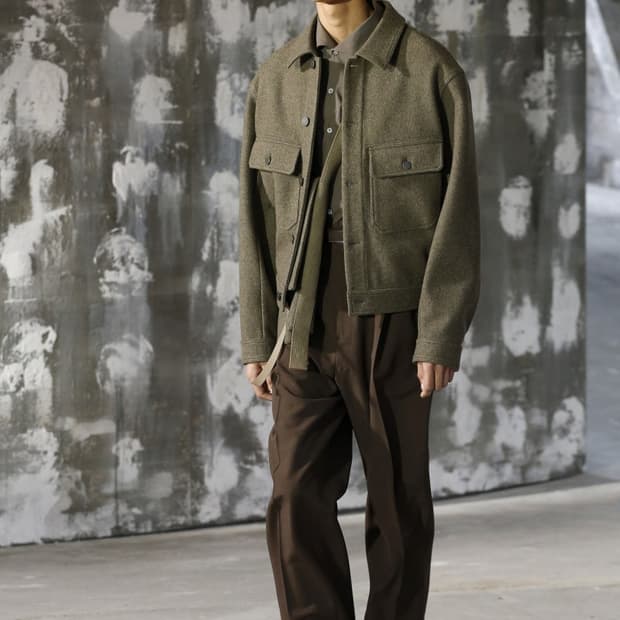 르메르 18FW 펠트 울 블루종 올리브 M