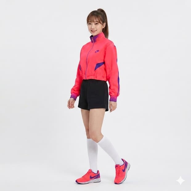 나이키 리폼 형광 코랄 크롭 져지