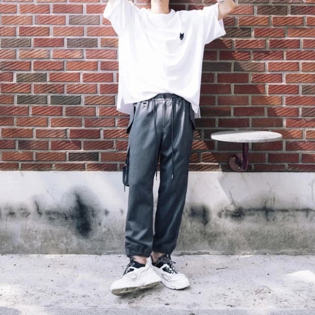 송지오옴므 자수 카고 바지