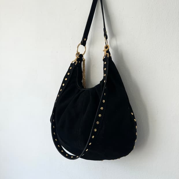 알마니 익스체인지 스터드 셔링 태슬 레더 투웨이백