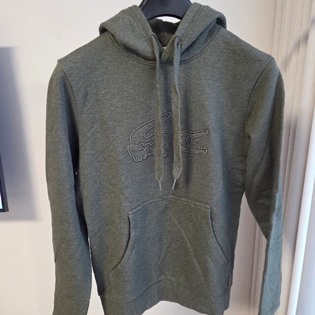 (새상품) 라코스테 lacoste 카키 후드티 