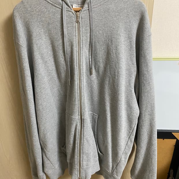 선스펠(sunspel) 집업 후드 그레이 xl사이즈