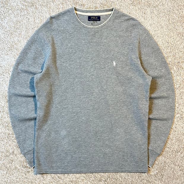 폴로 랄프로렌 POLO 신형 화이트포니 와플 롱슬리브 그레이