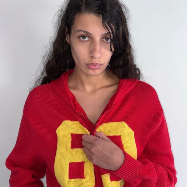 [XS,S]기마구아스 69 니트 후드 집업/레드