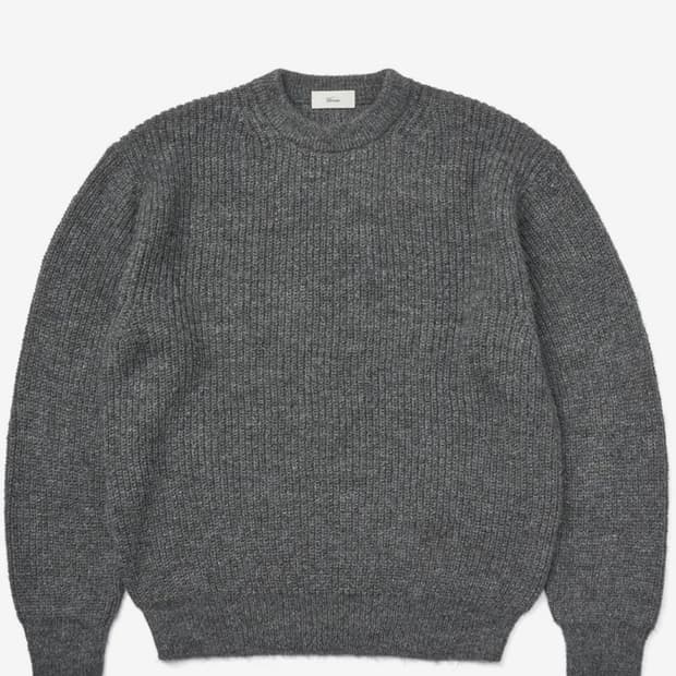 베르노  [Casual] Alpaca crew-neck knit Gray