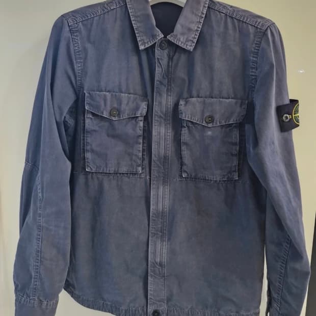 스톤아일랜드 올드 이펙트 오버셔츠 네이비