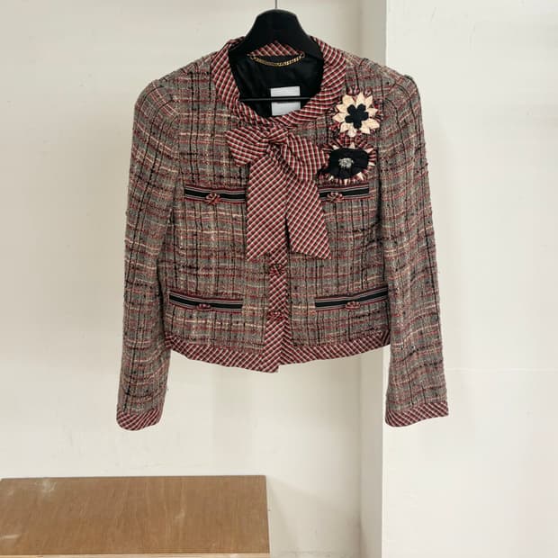 모스키노 리본 트위드 자켓