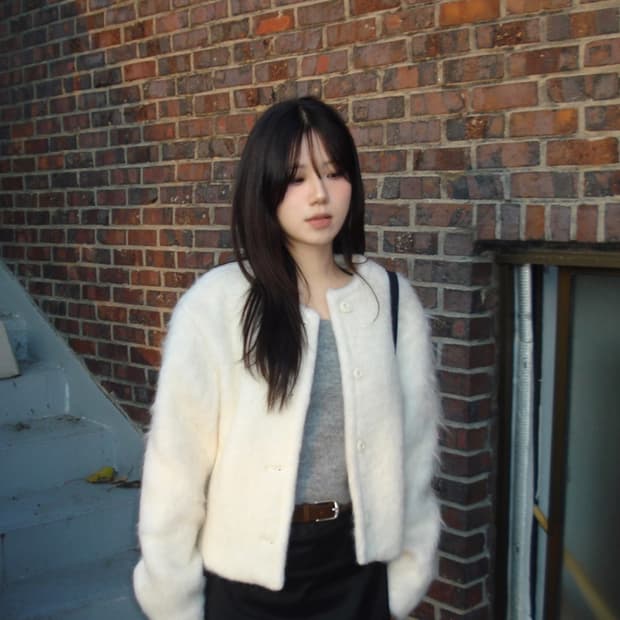 아워캐비넷 모헤어 자켓 nova cream