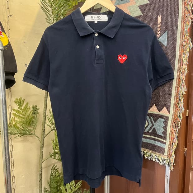 꼼데가르송 레드 하트 와펜 반팔 카라티 #csz699