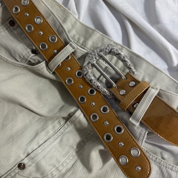 빈티지 스터드 웨스턴 레더 벨트y2k