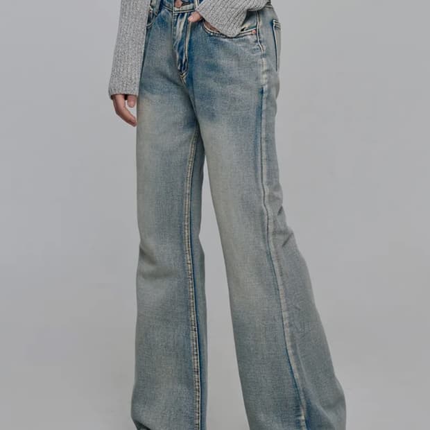 칙스 부츠컷 워싱 데님팬츠 연청s